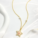 Dior New Fashion Versatile Pearl Studded Star Necklace