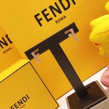 Fendi New Elegant Pink Diamond FF Earrings