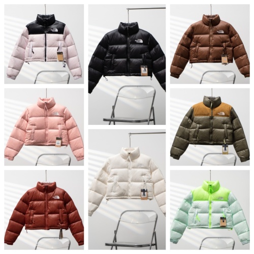 The North Face Fashion Embroidery Short Stand Collar Down Jacket