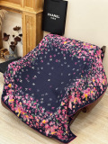 Chanel New Fashion Versatile Floral Printed Cashmere Double Sided Same Color Shawl Size: 135 x 135 CM