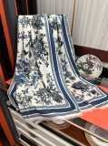 Dior Fashion Elegant Floral Printed Cashmere Scarf Size: 65 x 185 CM