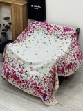 Chanel New Fashion Versatile Floral Printed Cashmere Double Sided Same Color Shawl Size: 135 x 135 CM