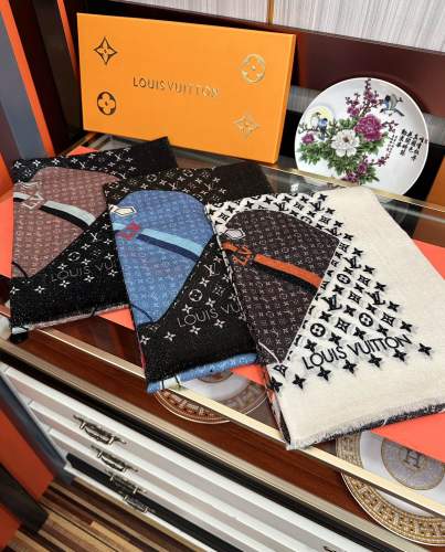 Louis Vuitton Classic Full Logo Cashmere Shawl Scarf Size: 100 x 200 CM