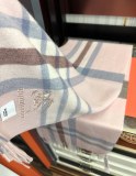Burberry Couple Classic Versatile Embroidered War Horse Checkered Cashmere Scarf Size: 30 x 180 CM