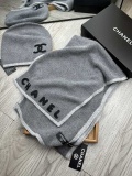 Chanel Couple Classic Versatile Embroidered Logo Wool Hat Set