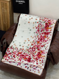 Chanel New Fashion Versatile Floral Printed Cashmere Double Sided Same Color Shawl Size: 135 x 135 CM