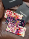 Chanel New Fashion Versatile Floral Printed Cashmere Double Sided Same Color Shawl Size: 135 x 135 CM