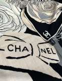 Chanel Fashion Elegant Camellia Hat Printed Cashmere Square Towel Size: 140 x 140 CM