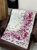 Chanel New Fashion Versatile Floral Printed Cashmere Double Sided Same Color Shawl Size: 135 x 135 CM