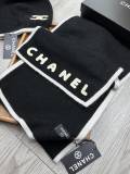 Chanel Couple Classic Versatile Embroidered Logo Wool Hat Set