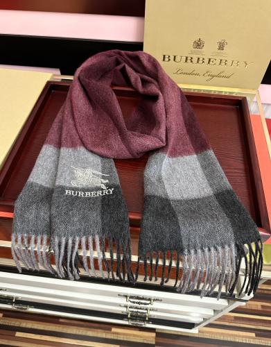 Burberry Couple Classic Versatile Embroidered War Horse Color blocked Cashmere Scarf Size: 30 x 180 CM