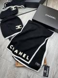 Chanel Couple Classic Versatile Embroidered Logo Wool Hat Set