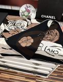 Chanel Fashion Elegant Camellia Hat Printed Cashmere Square Towel Size: 140 x 140 CM