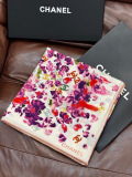 Chanel New Fashion Versatile Floral Printed Cashmere Double Sided Same Color Shawl Size: 135 x 135 CM