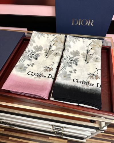 Dior New Fashion Versatile Double Sided Same Color Printed Cashmere Shawl Size: 140 x 140 CM