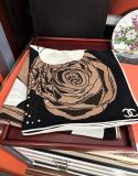 Chanel Fashion Elegant Camellia Hat Printed Cashmere Square Towel Size: 140 x 140 CM