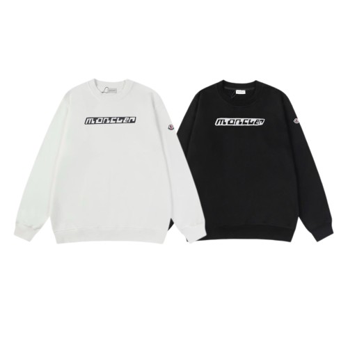Moncler Fashion Logo Printed Round Neck Sweatshirt Unisex Casual Versatile Sweatshirt