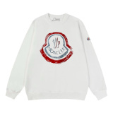 Moncler Fashion Logo Printed Round Neck Sweatshirt Unisex Casual Versatile Sweatshirt
