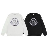 Moncler Fashion Logo Printed Round Neck Sweatshirt Unisex Casual Versatile Sweatshirt