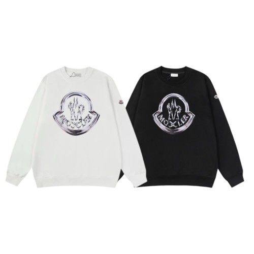 Moncler Fashion Logo Printed Round Neck Sweatshirt Unisex Casual Versatile Sweatshirt