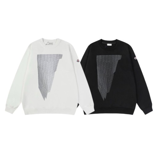 Moncler Fashion Logo Printed Round Neck Sweatshirt Unisex Casual Versatile Sweatshirt