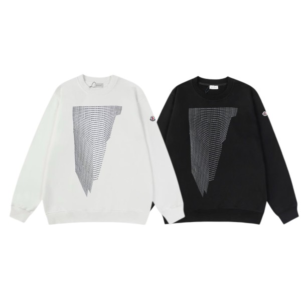 Moncler Fashion Logo Printed Round Neck Sweatshirt Unisex Casual Versatile Sweatshirt