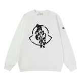 Moncler Fashion Logo Printed Round Neck Sweatshirt Unisex Casual Versatile Sweatshirt