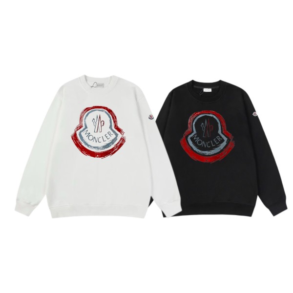 Moncler Fashion Logo Printed Round Neck Sweatshirt Unisex Casual Versatile Sweatshirt