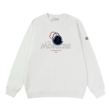 Moncler Fashion Logo Printed Round Neck Sweatshirt Unisex Casual Versatile Sweatshirt