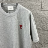 Ami Paris New Classic Embroidered Love Casual Short Sleeve Couple Versatile Loose T-shirt