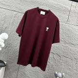 Ami Paris New Classic Embroidered Love Casual Short Sleeve Couple Versatile Loose T-shirt