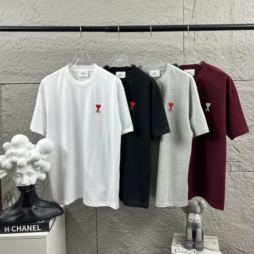 Ami Paris New Classic Embroidered Love Casual Short Sleeve Couple Versatile Loose T-shirt