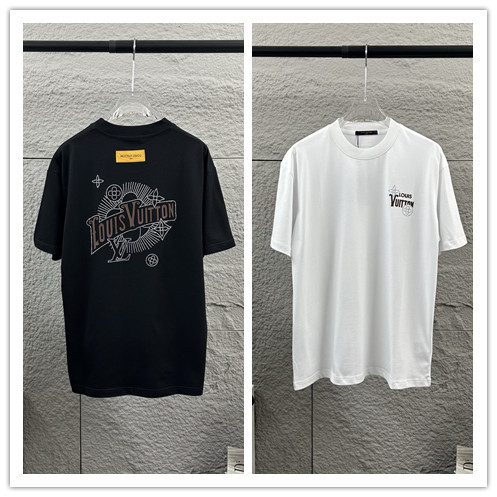 Louis Vuitton New Classic Hot Diamond Logo Short Sleeve Couple Versatile Casual T-shirt