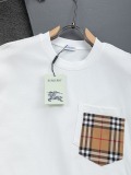 Burberry Classic Checkered Splicing Short Sleeve Couple Versatile Casual T-shirt