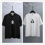AMI Paris Fashion Embroidered Panda Short Sleeve Unisex Versatile Casual T-shirt