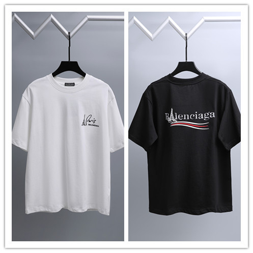 Balenciaga Classic Logo Printed Short Sleeve Unisex Versatile Casual T-shirt
