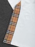Burberry Classic Checkered Splicing Short Sleeve Couple Versatile Casual T-shirt