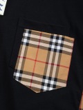 Burberry Classic Checkered Splicing Short Sleeve Couple Versatile Casual T-shirt