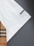 Burberry Classic Checkered Splicing Short Sleeve Couple Versatile Casual T-shirt