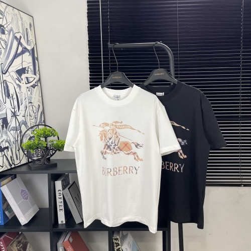 Burberry Classic War Horse Letter Printed Short Sleeve Couple Versatile Casual T-shirt