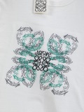 Loewe Fashion Embroidery Gradient Vine Logo Short Sleeve Unisex Versatile Casual T-shirt