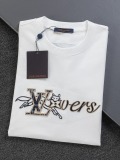 Louis Vuitton Classic Fashion Embroidered Logo Short Sleeve Couple Versatile Casual T-shirt