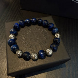 Chrome Hearts Classic Retro Multi Element Blue Gold Right Hand Chain Bracelet