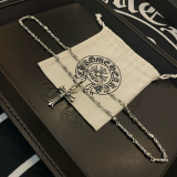 Chrome Hearts Classic Retro Cross Pendant Skull Necklace