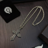 Chrome Hearts Classic Retro Cross Skull Pendant Necklace
