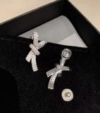 Chanel Fashion Versatile Full Diamond Bow Earrings
