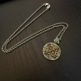 Chrome Hearts Classic Retro Round Cross Pendant Necklace