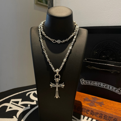 Chrome Hearts Classic Retro Cross Pendant Skull Necklace