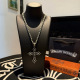Chrome Hearts Classic Retro Cross Skull Pendant Necklace