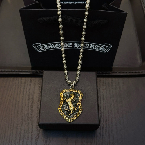Chrome Hearts Classic Retro Shield Pendant Cross Flower Ball Necklace